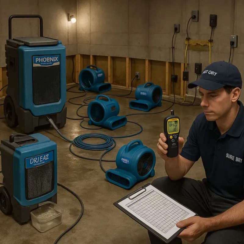 Structural Drying and Dehumidification process in Waycross, GA